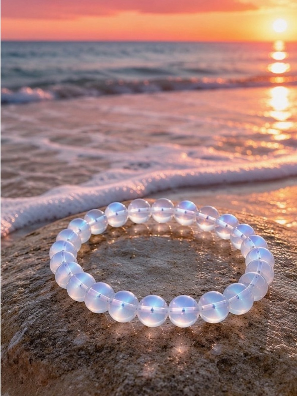 Opalite Beaded Stretch Bracelet